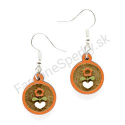 Drevené handmade ľudové náušnice -