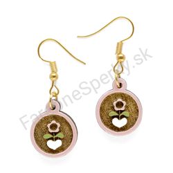 Drevené handmade ľudové náušnice -