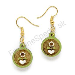Drevené handmade ľudové náušnice -