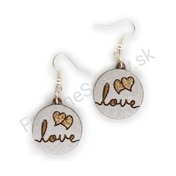 Drevené handmade srdiečkové náušnice - Endless Love 1