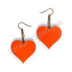Drevené handmade srdiečkové náušnice - Pure Heart (červené)