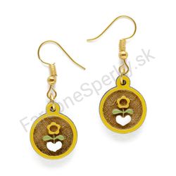 Drevené handmade ľudové náušnice -