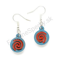 Drevené handmade geometrické náušnice - Spiral Glow